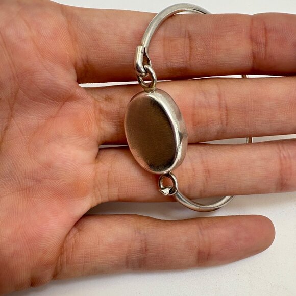 VTG Solid Sterling Silver 925 Engravable ID Bangle Bracelet One Size - Picture 9 of 12